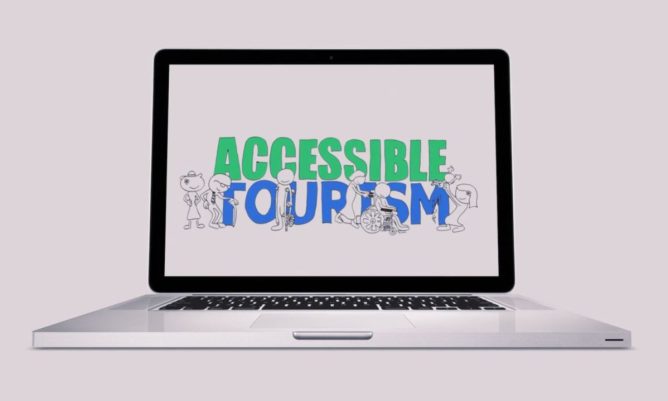 Image of laptop with Accessible Tourism written on screen